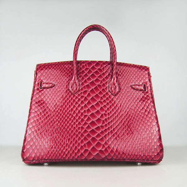 High Quality Fake Hermes Birkin 35CM Fish Veins Leather Bag Red 6089